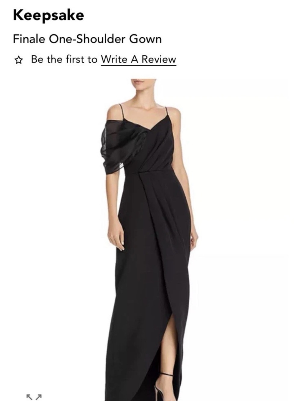 KEEPSAKE the Label Black One-Shoulder Evening Gown